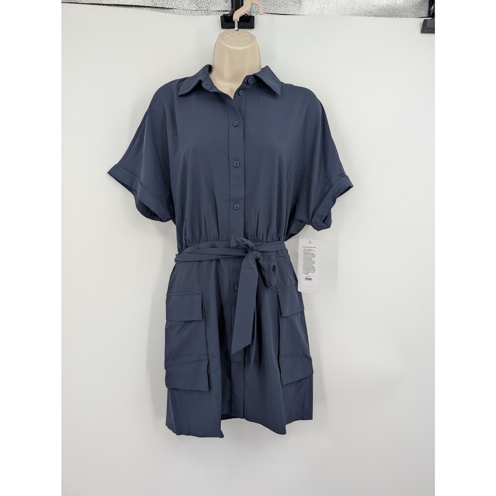 NWT Rhone Mirage Shirt Dress Navy Small Sun Safe Water Repelling Pocket Vacation - Picture 1 of 9